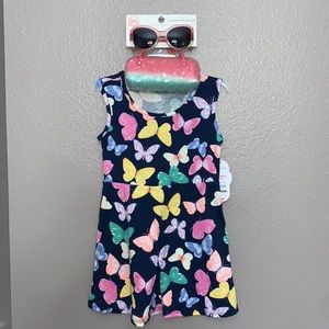 Girls Butterfly Play Dress with glasses and case.